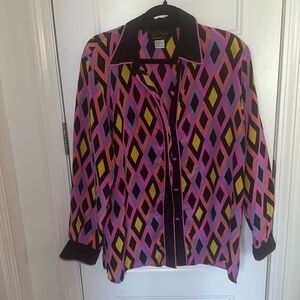 Bob Mackie abstract blouse